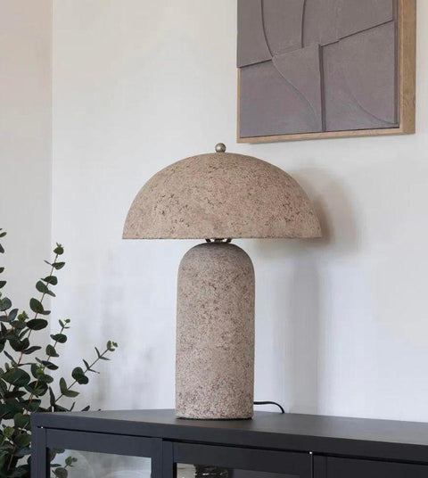 Papmaché bordlampe | Stone Grey