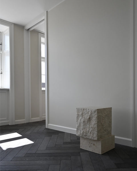 Temple Coffee Table, Tall | Limestone