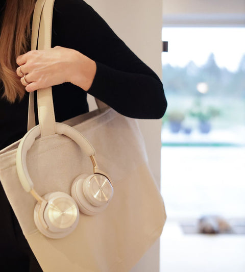 Luva shopping bag | Beige leather