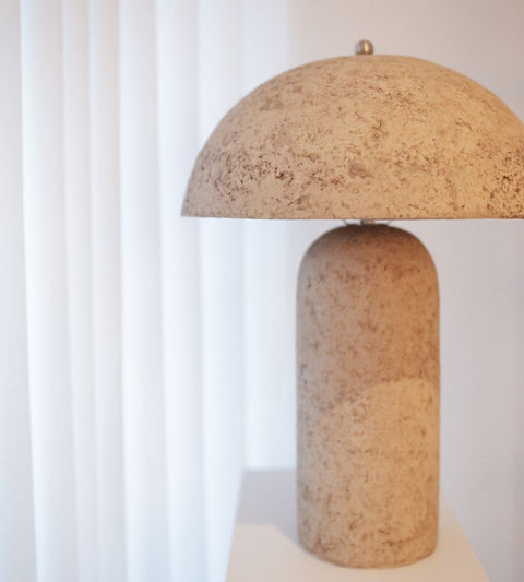 Papmaché bordlampe | Stone Grey