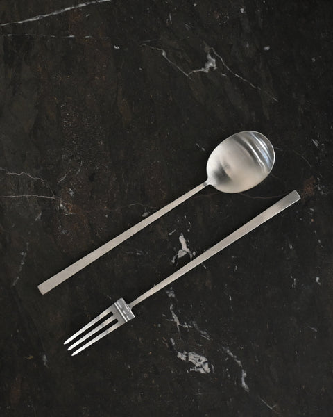 Kogei Salad Servers - Brushed Steel