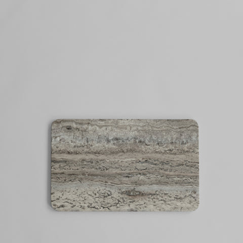 Enkei Tray Rectangular, Medio - Silver Travertine