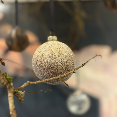 Julekugle med glimmer